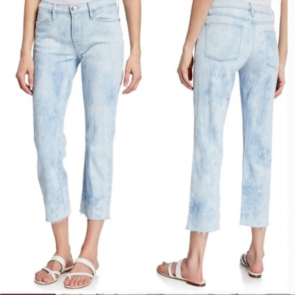 FRAME Le High Straight Leg Jeans Tie Dye Cloud Denim Casual Women’s 25 - Picture 1 of 10